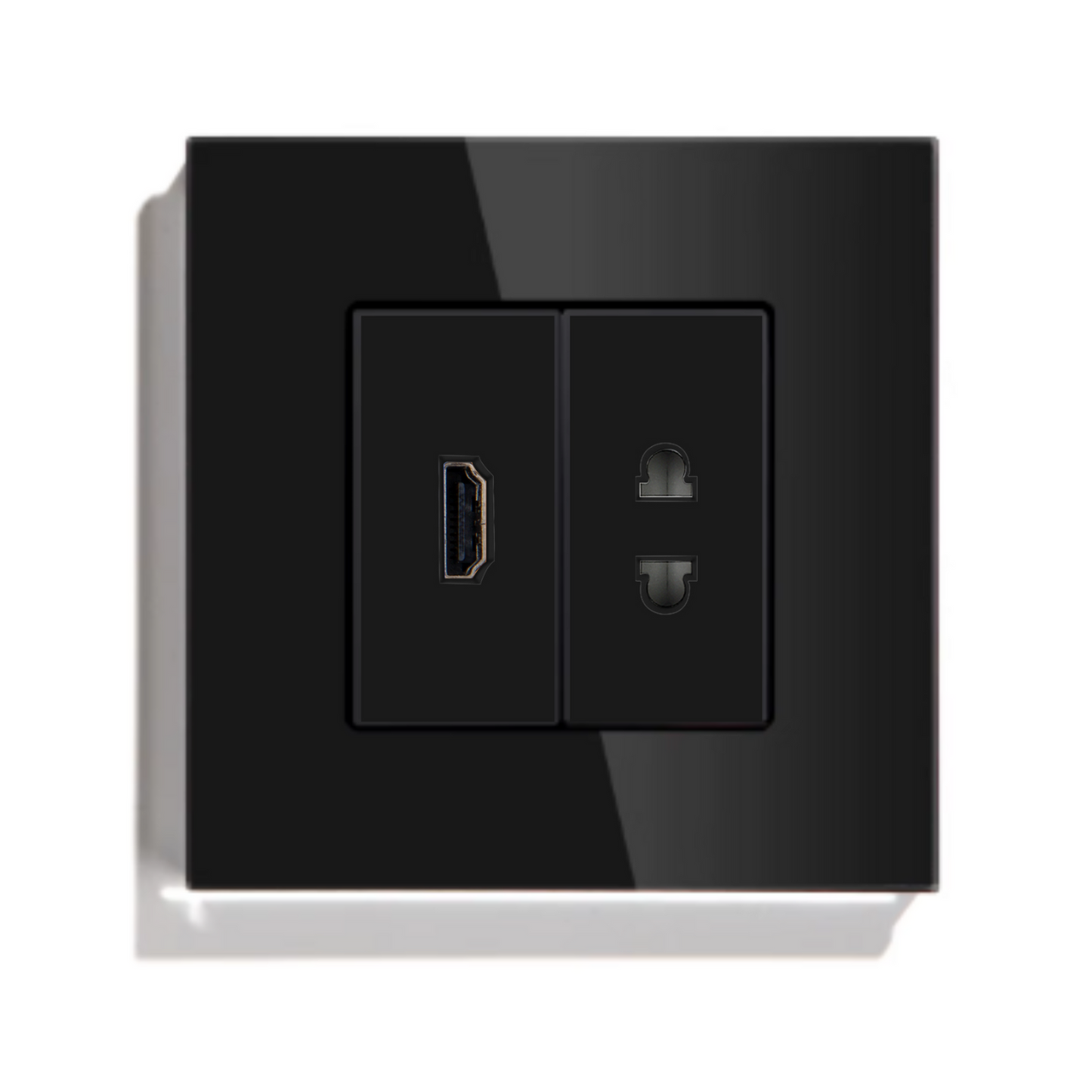 Utičnica euro + HDMI - crna
