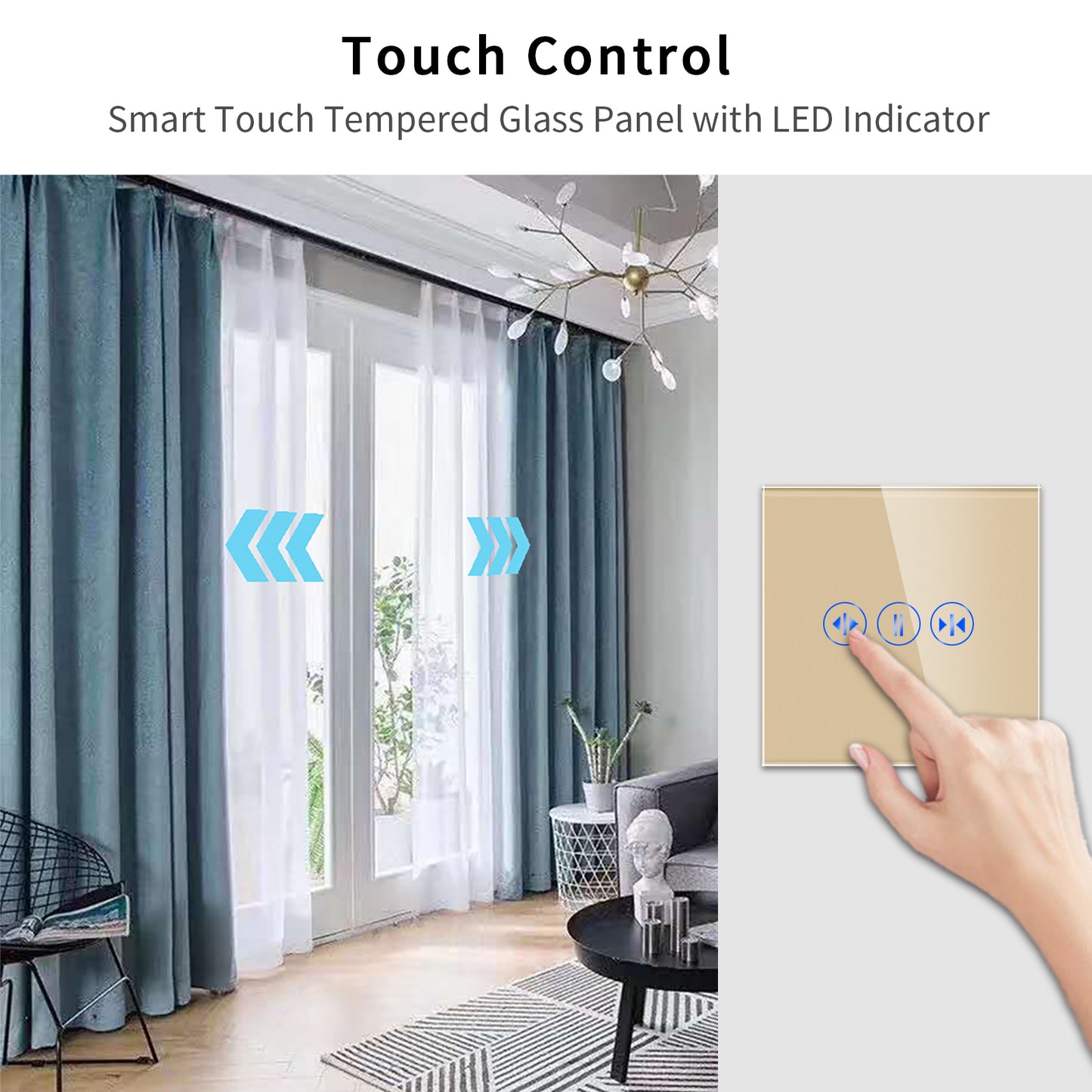 wifi touch prekidac za zavese i roletne zlatni 03