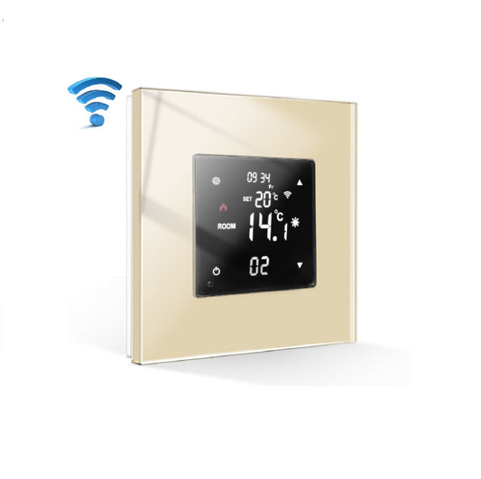 Wi-Fi termostat stakleni panel - zlatni