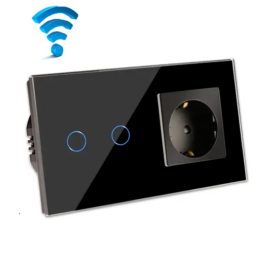 Wi-Fi touch prekidač dvopolni + utičnica