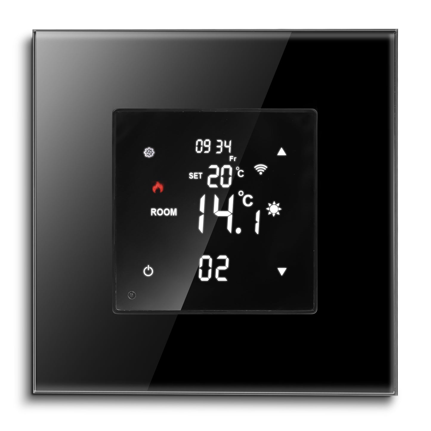 Wi-Fi temostat stakleni panel - crni