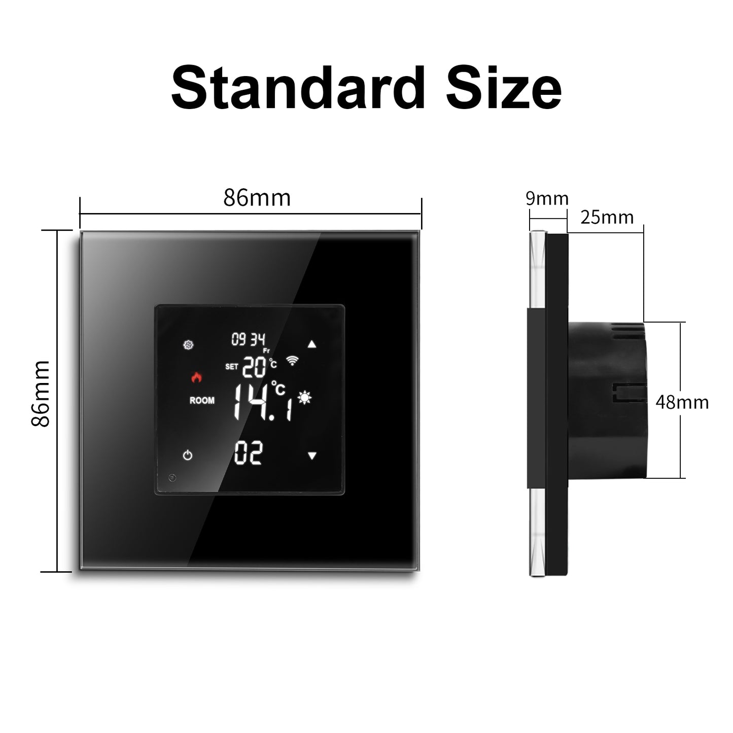 Wi-Fi temostat stakleni panel - crni