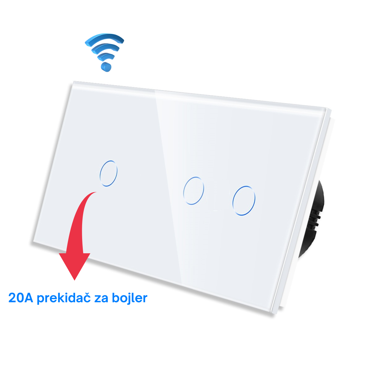 prekidac za kupatilo 2+1 - indikator beli