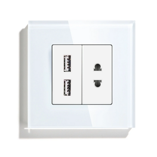 Utičnica euro + USB - bela