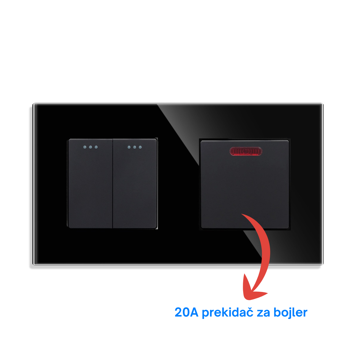 Mehanički set za kupatilo 2+1 taster - crni