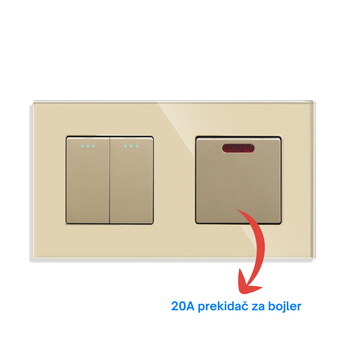 Mehanički set za kupatilo 2+1 taster - zlatni
