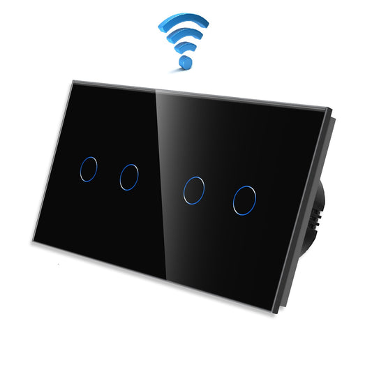 wifi touch prekidac crni 2+2 tastera
